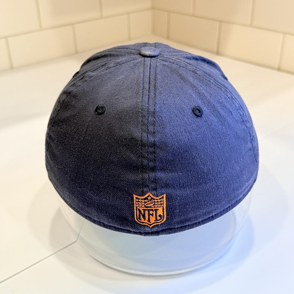 Reebok NFL Chicago Bears Fitted Baseball Cap Hat Navy Orange OSFA Officially - Picture 3 of 10